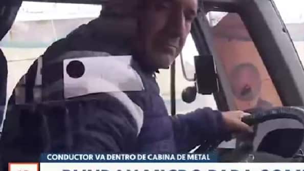 chofer blindó su micro en Valparaíso, Canal 13