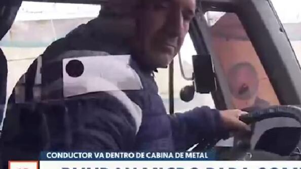 chofer blindó su micro en Valparaíso, Canal 13