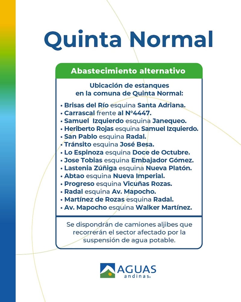 Los cortes de agua se registrarán desde la noche de este viernes hasta la mañana del próximo domingo.