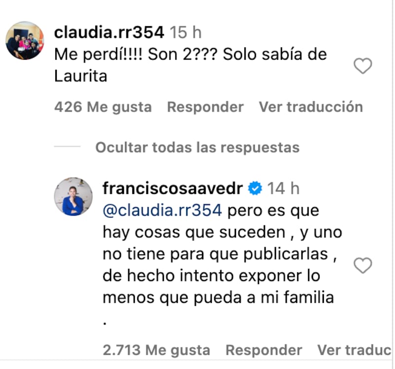 Comentarios de Pancho Saavedra | Captura: Instagram