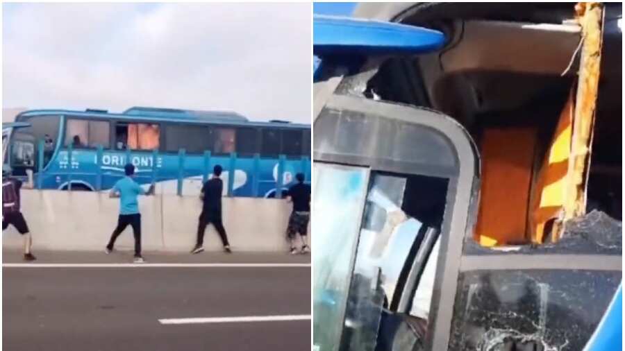 El bus de los hinchas de San Marcos fue atacado en Iquique