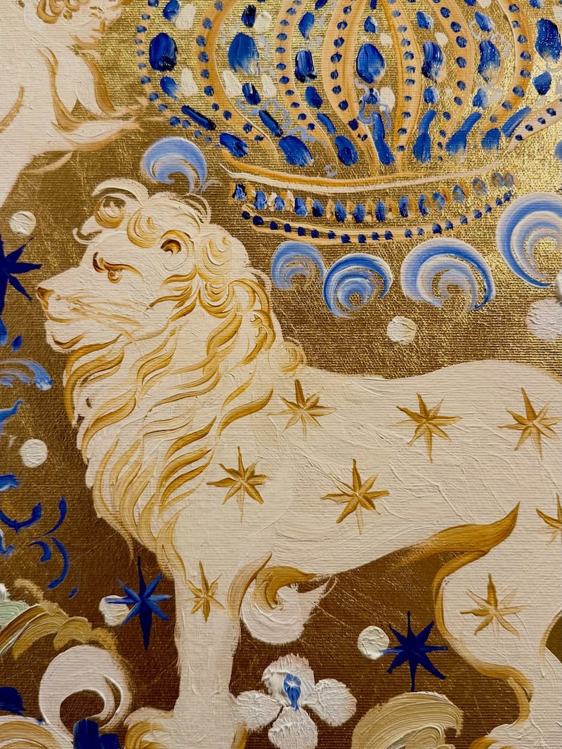 La artista ucraniana Veronika Blyzniuchenko ha hecho realidad su sueño de crear una serie de pinturas al óleo sobre paneles de oro puro de 24 quilates. Foto: Veronika Blyzniuchenko.