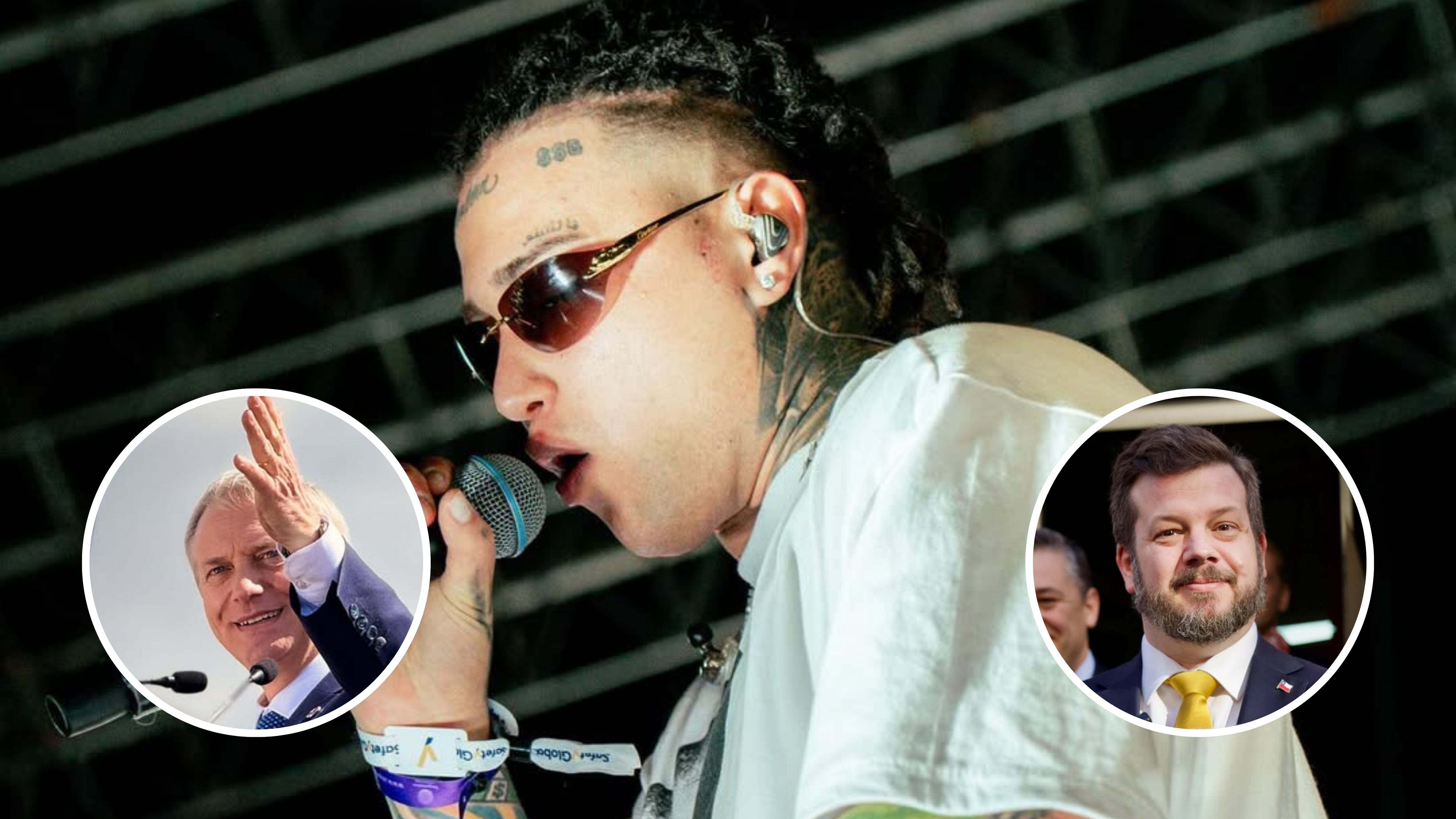 José Antonio Kast, Pablo Chill-E y Johannes Kaiser