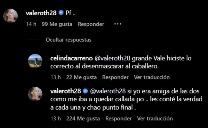 Comentario de Vale Roth | Instagram