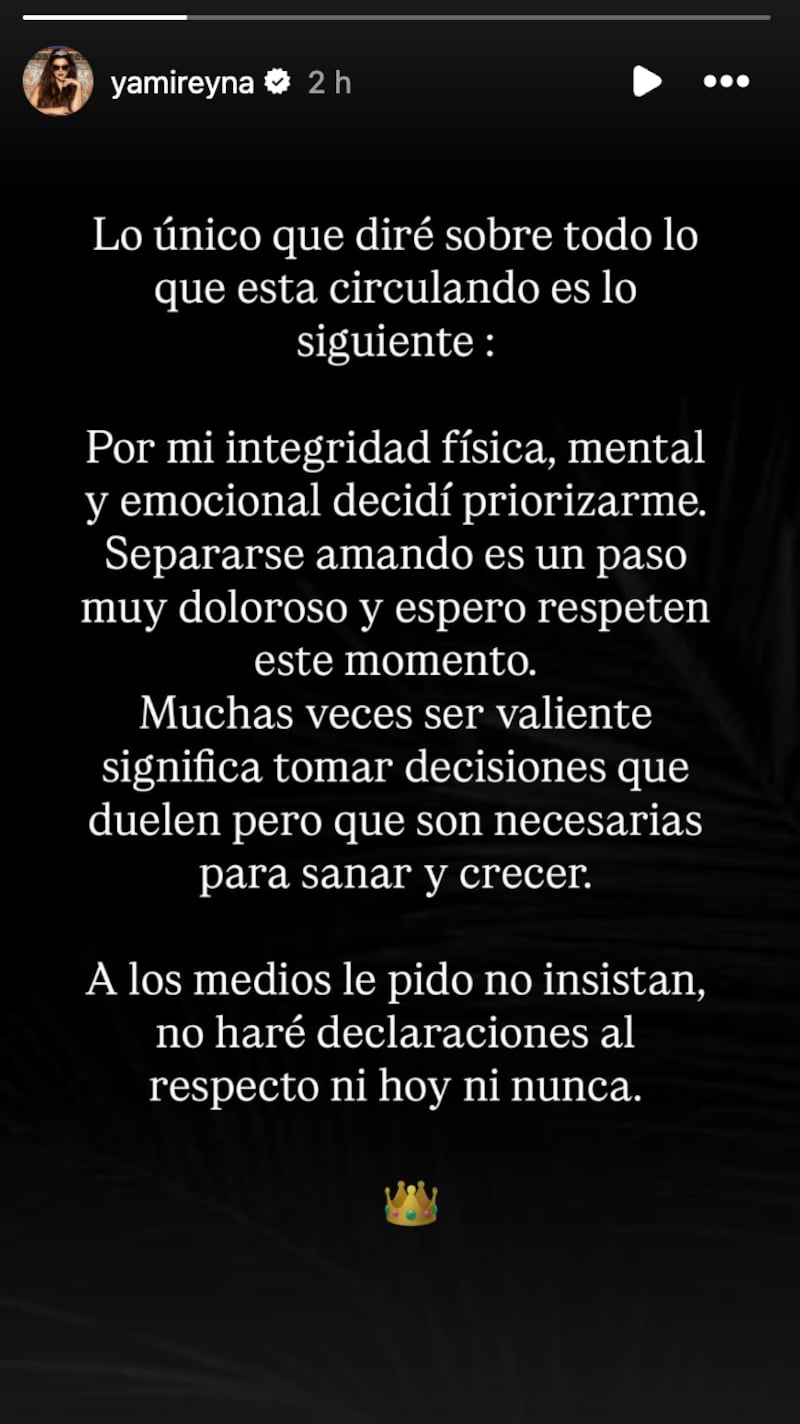 Historia de Yamila Reyna | Fuente: Instagram @yamireyna