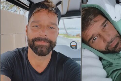“Le llegó la andropausia”: Ricky Martin posa sensual desde el baño y lo comparan con Britney Spears