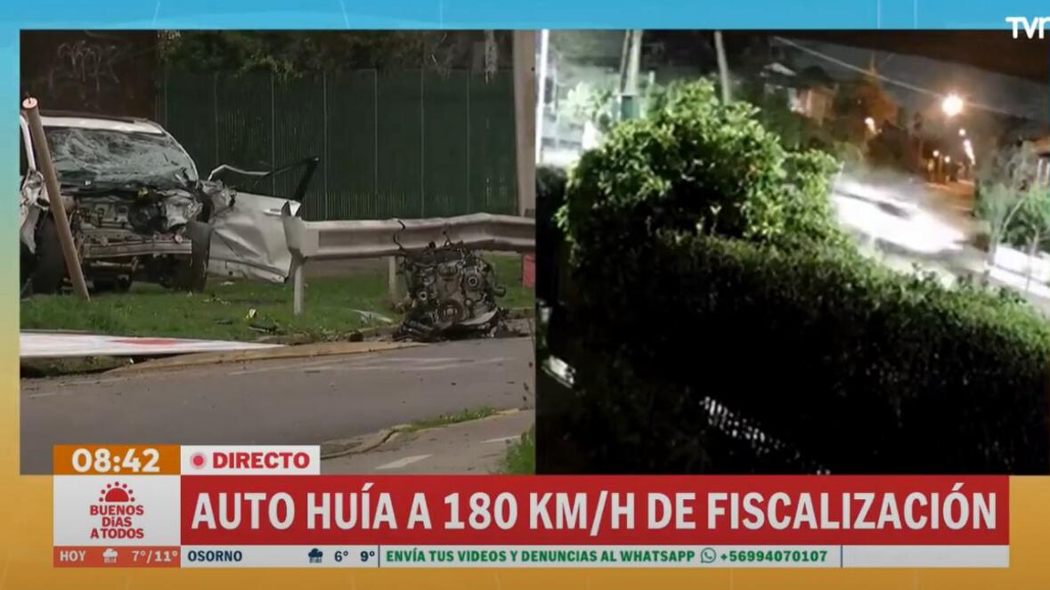 Literalmente, voló por los aires, quedando totalmente destruido. Así, de manera trágica, terminó la noche para siete ocupantes de un vehículo que se trasladaban en horas de la madrugada por le comuna de Ñuñoa, impactando contra tres postes, un árbol, una señalética de tránsito, el frontis de una casa y los vehículos que estaban en su interior, informó TVN.
El hecho ocurrió cuando carabineros intentó fiscalizar el vehículo repleto de pasajeros, quienes lucían atuendos de fiestas, dando cuenta que regresaban de una celebración nocturna.
Pero, en vez de frenar y detenerse al control policial, el conductor aceleró el auto y se dio a la fuga por las calle Dublé Almeyda, contra el tránsito. Todo esto a 180 kilómetros por hora, según marcó el velocímetro tras el impacto.