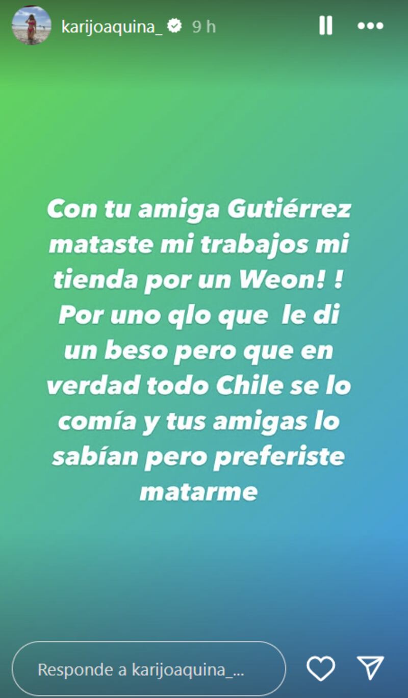 Historia de Karina Valenzuela | Instagram