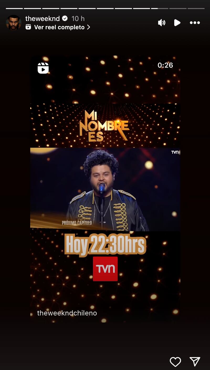 The Weeknd posteó video de su imitador chileno en “Mi nombre es”
