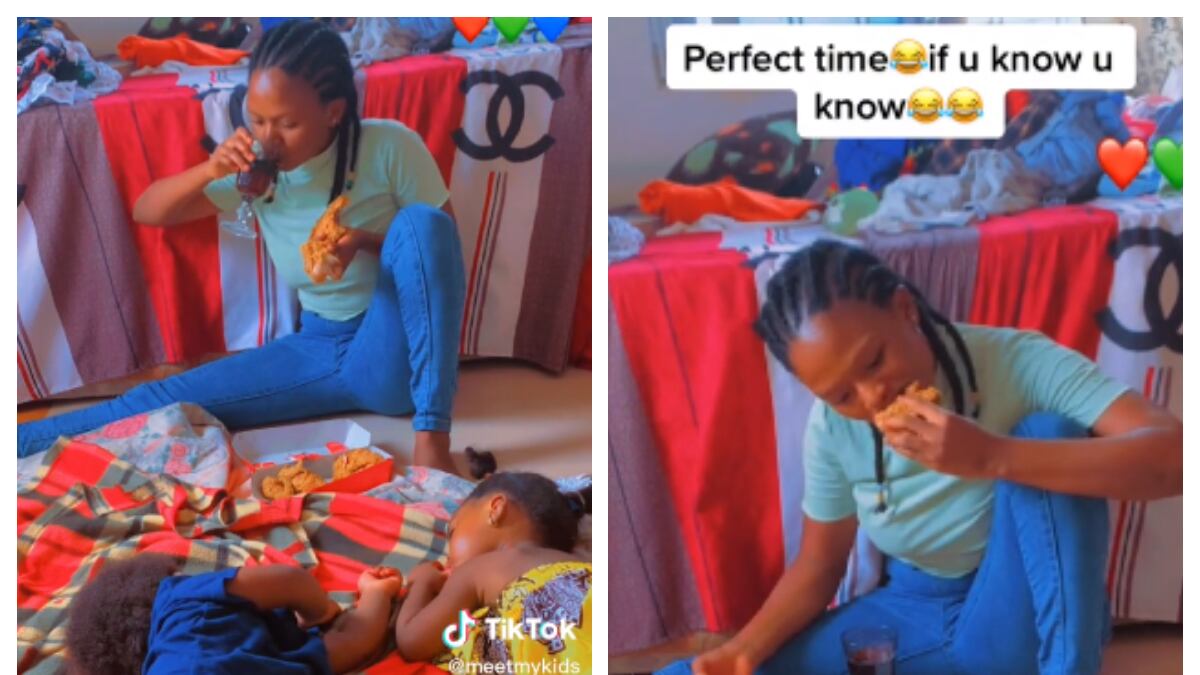 La madre recibió diferentes reacciones a su video comiendo su plato favorito mientras sus hijos estaban dormidos