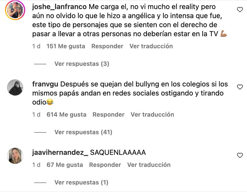Comentarios sobre Botota Fox | Captura: Instagram