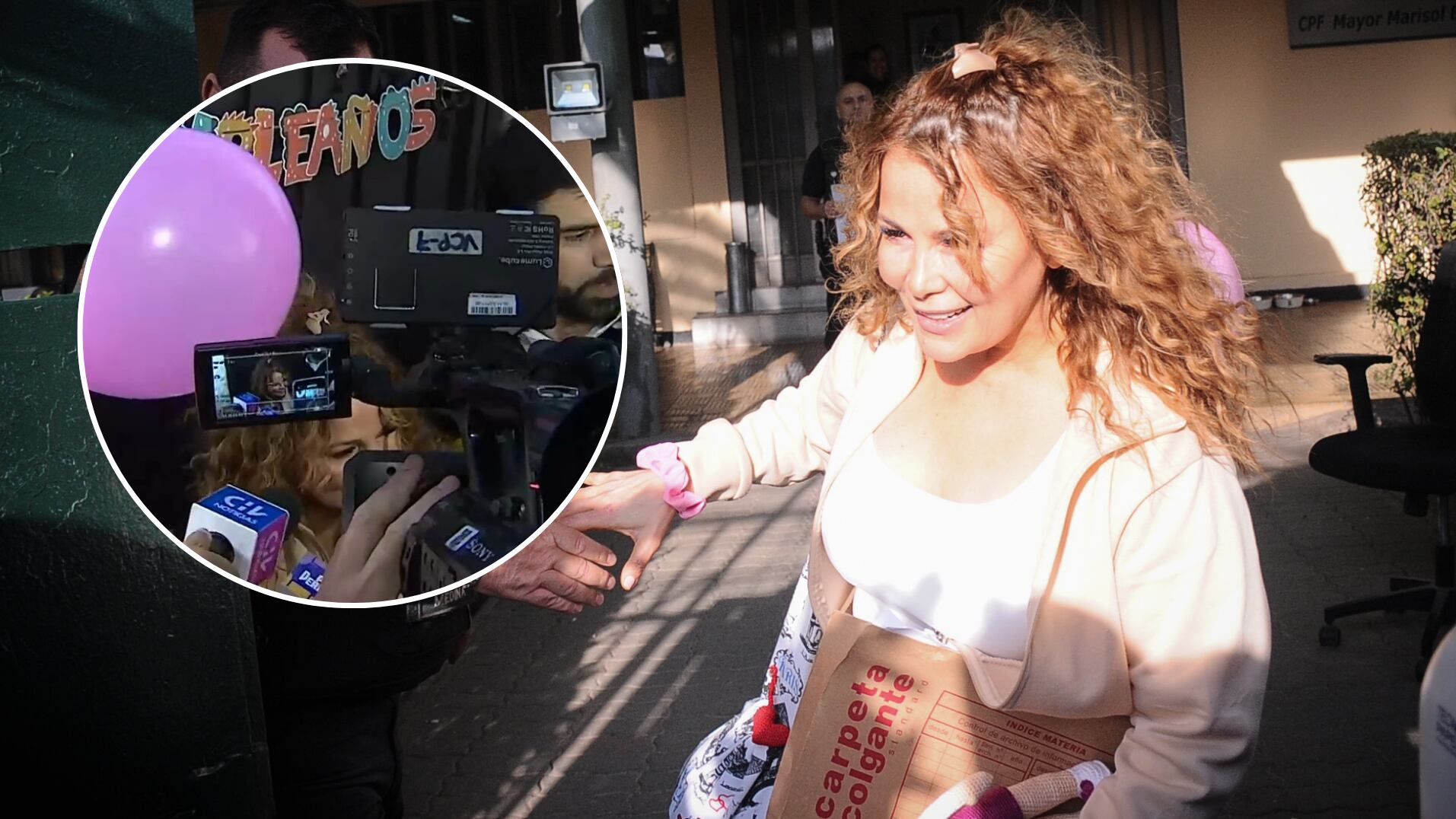 Vecinos de Cathy Barriga la recibieron con cumpleaños sorpresa tras salir de la cárcel