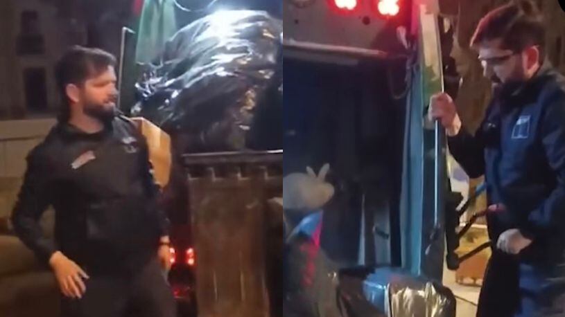 Viralizan video del Presidente Boric ayudando a recolectores de basura: Usuarios recordaron las “Piñericosas”