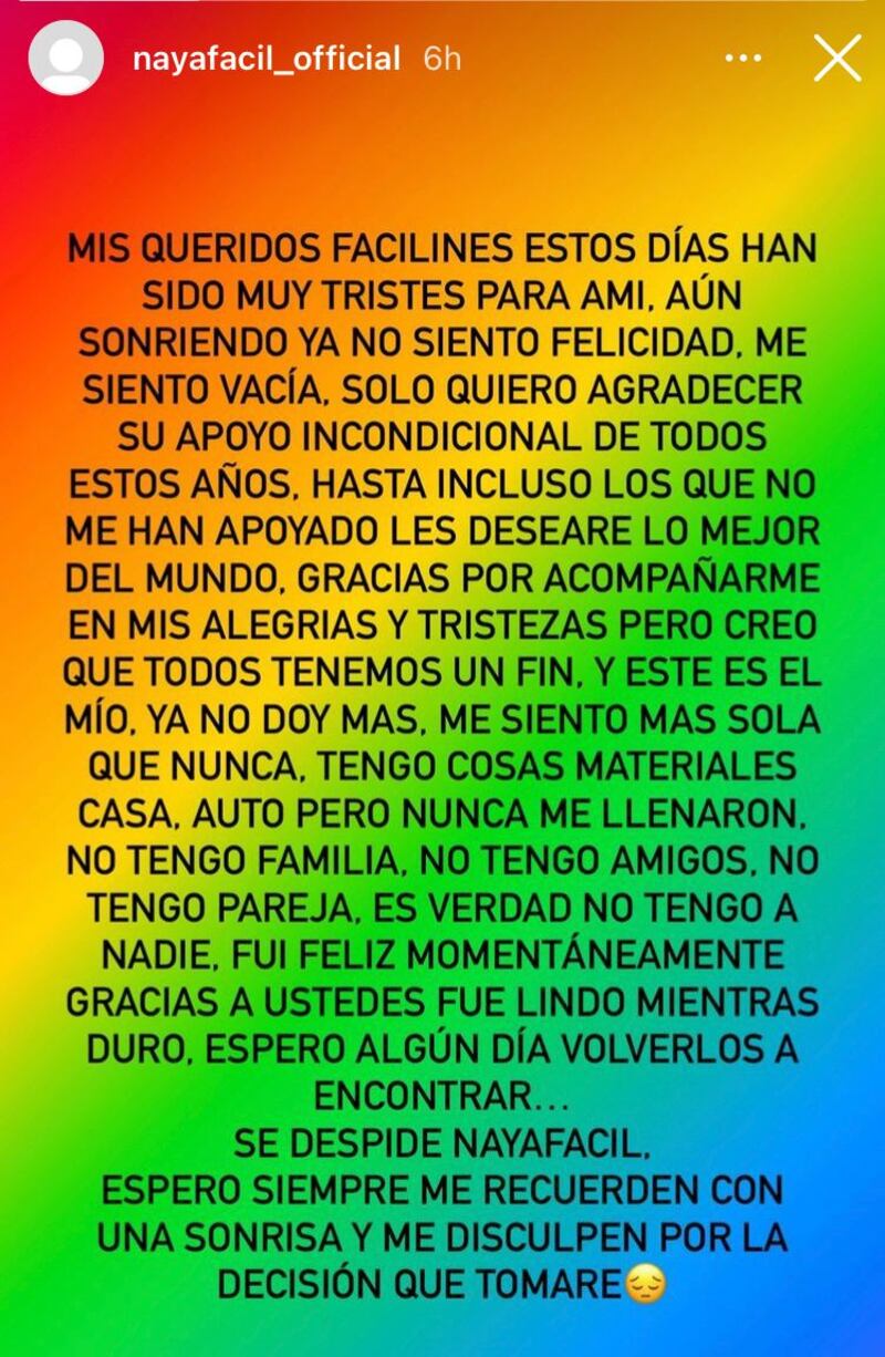 La storie la subió en la madrugada