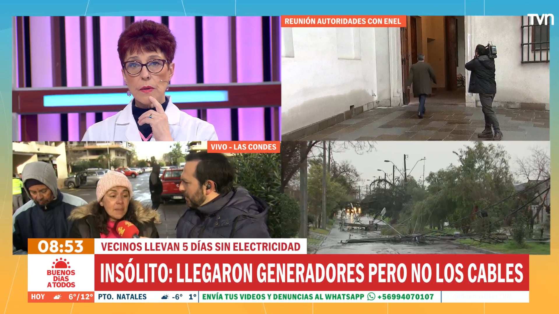 Vecinos de Las Condes denuncian que persona fallecida debió ser bajada con una sábana por las escaleras por falta de luz | Buenos días a todos