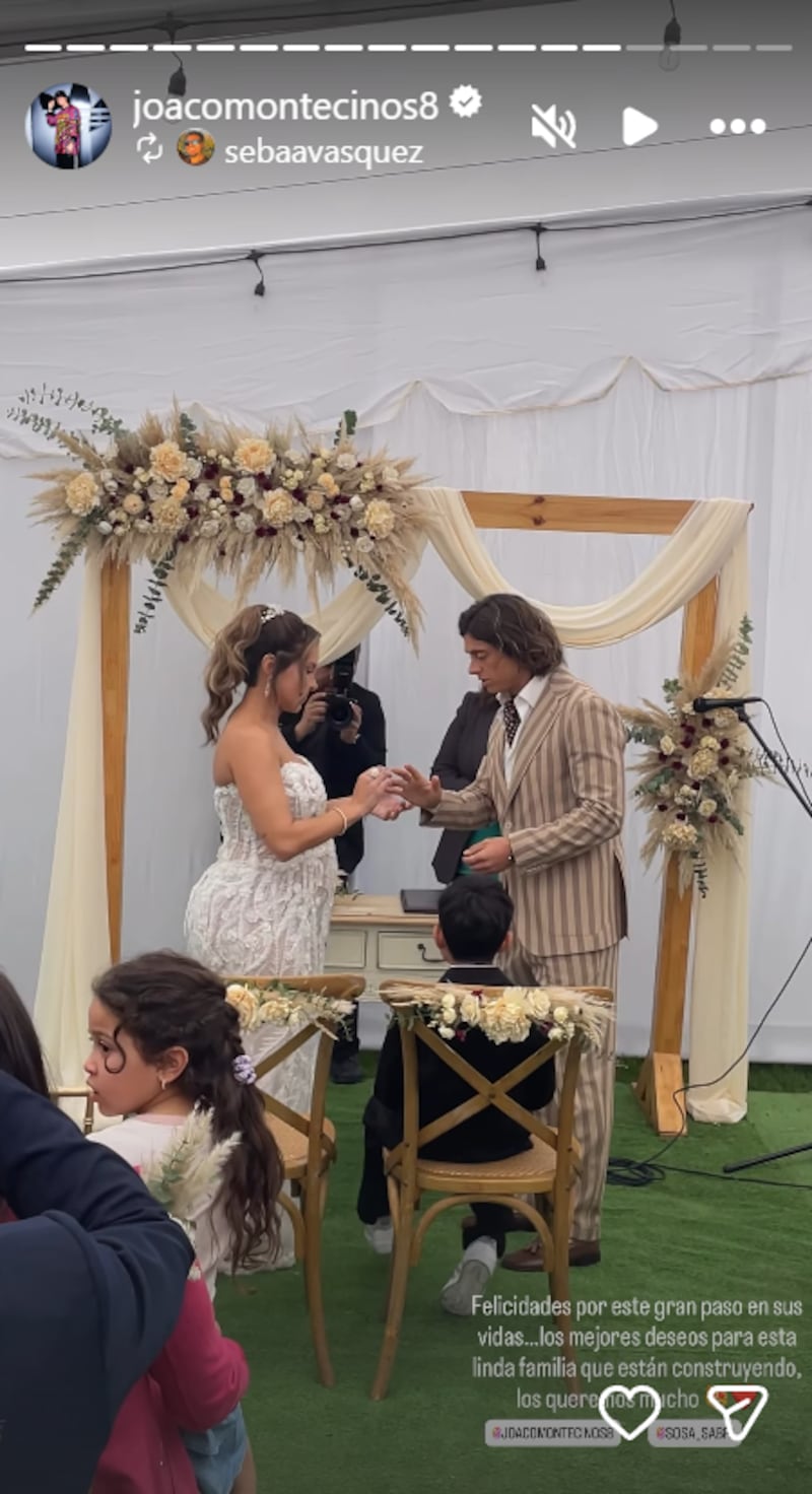 Matrimonio de Sabrina Sosa y Joaquín Montecinos | Fuente: Instagram @joacomontecinos8