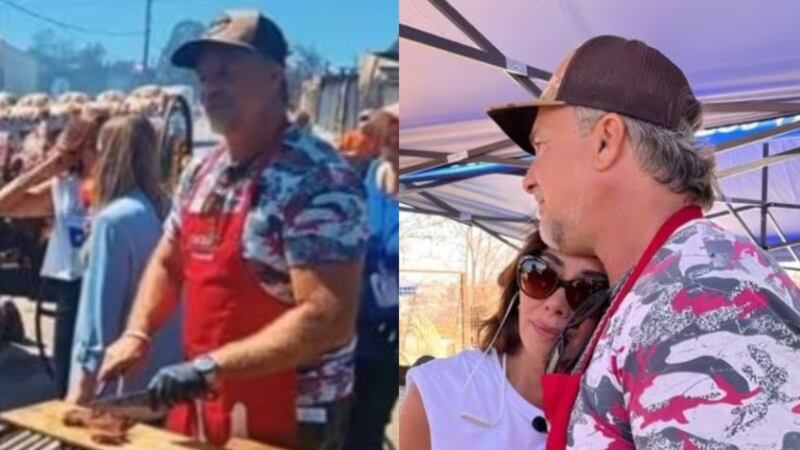 ¡Tiró toda la carne a la parrilla!: Bernardo Borgeat y Carmen Gloria Arroyo hicieron asado para mil damnificados en Viña del Mar