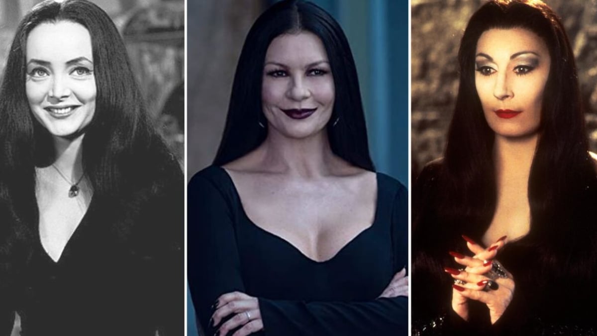 Carolyn Jones, Catherine Zeta-Jones y Anjelica Huston dandon vida a Morticia Addams en diferentes producciones