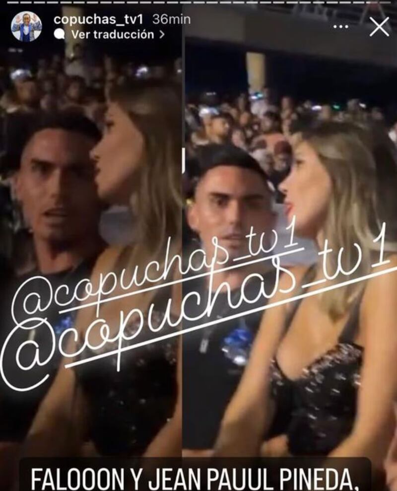 Al parecer la expareja asistió al concierto de Romeo Santos en Chile, así lo retrató Copuchas_tv1.
Rubith Morales Painepi
Rubith Morales Painepi
Martes, 21 de marzo de 202322:51 hs
Después de varios rumores de separación, finalmente Faloon Larraguibel confirmó que terminó su relación con el padre de sus hijos Jean Paul Pineda.
La panelista de Zona Latina había publicado en sus redes sociales que su compromiso ya estaba desgastado y acusó al futbolista de violento.
“Desde hace unas semanas atrás decidí poner fin a mi vida conyugal ya que se ha vuelto insostenible”, escribió la conductora del matinal Sabores
“He pasado por una serie de episodios muy duros, con faltas de respeto, violencia, infidelidad, celos, etc”, expresó Faloon en esa oportunidad.
¿HAY RECONCILIACIÓN?
Sin embargo, este disgusto entre ambos no duro mucho ya que durante esta jornada Faloon Larraguibel y Jean Paul Pineda fueron vistos en un evento.
Resulta que los tortolitos asistieron al concierto de Romeo Santos en Chile, así lo consignó la página de Instagram Copuchas_tv1, quienes compartieron el polémico registro.