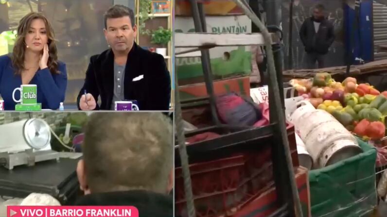 Fiscalización en Barrio Franklin | Captura: Canal 13