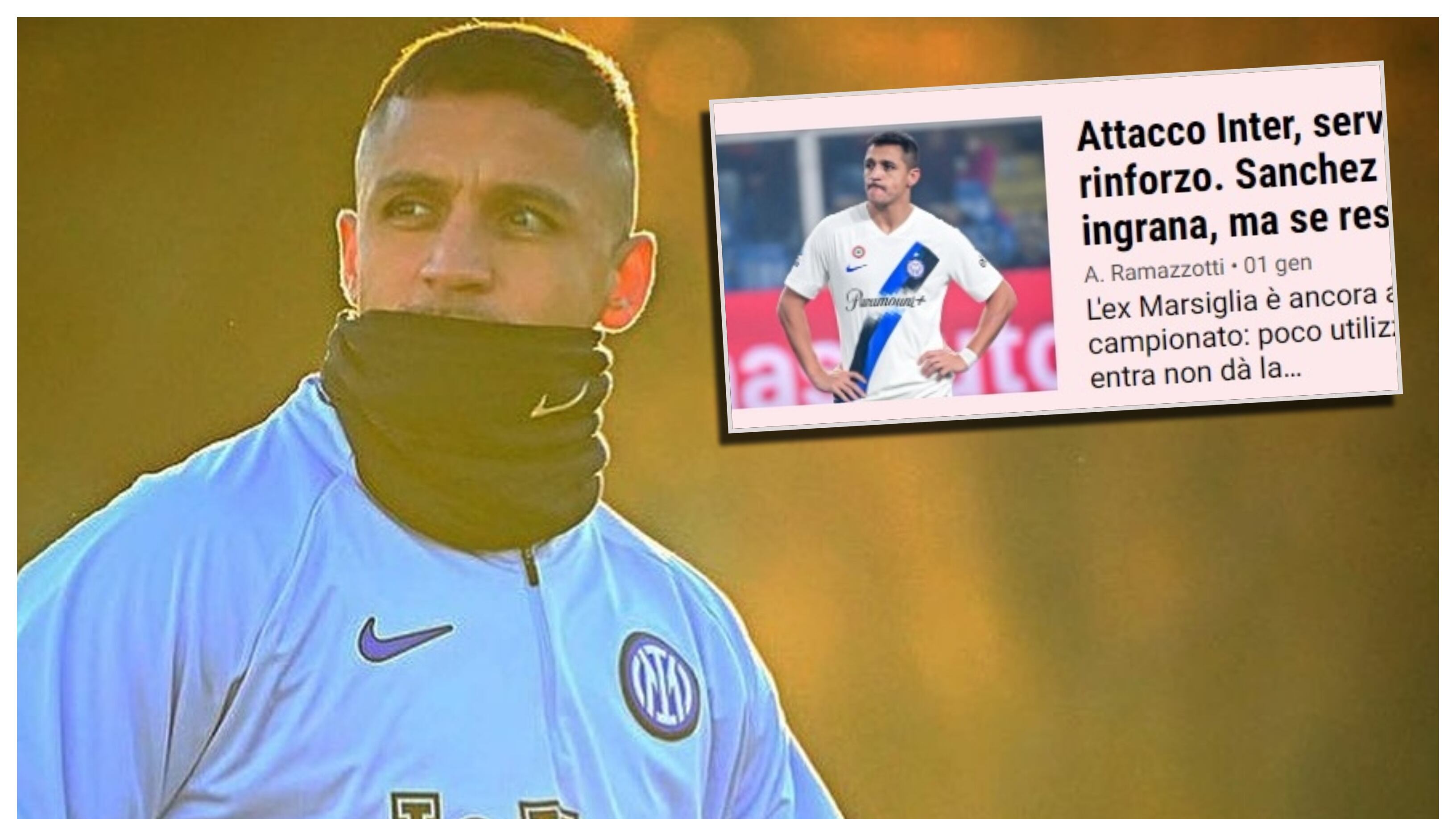 La prensa deportiva italiana criticó duramente al delantero chileno por su bajo rendimiento en el club lombardo.