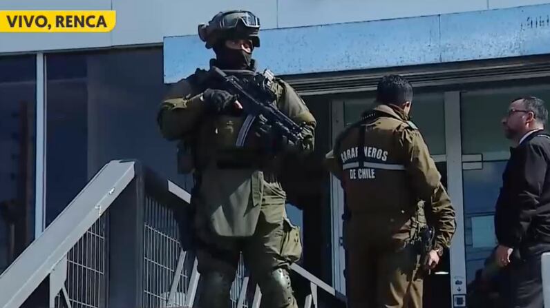 Robo en banco de Renca | Captura: Canal 13