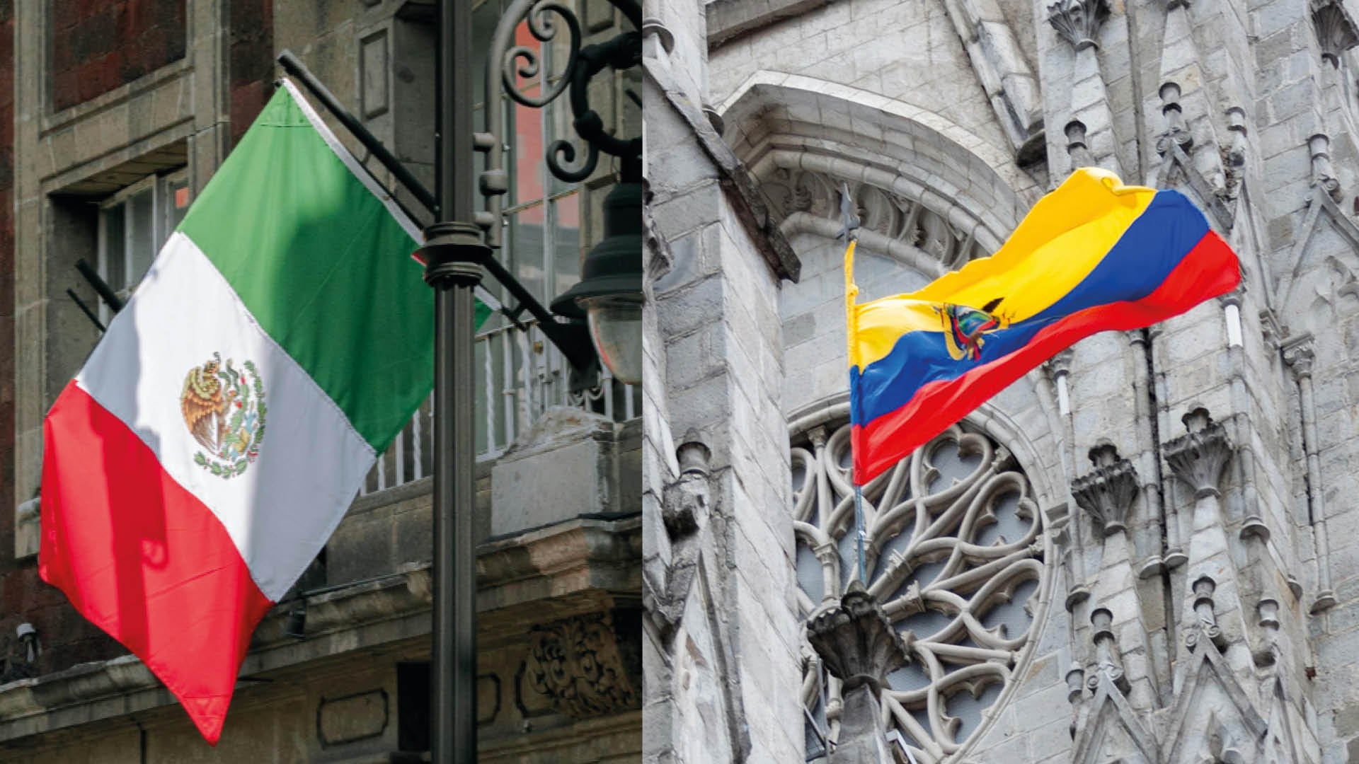 Banderas de México y Ecuador