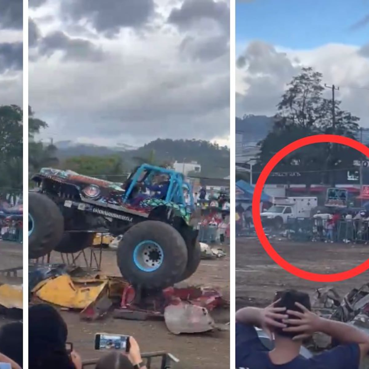 Monster truck embiste al público en Colombia Monster truck embiste al público en Colombia