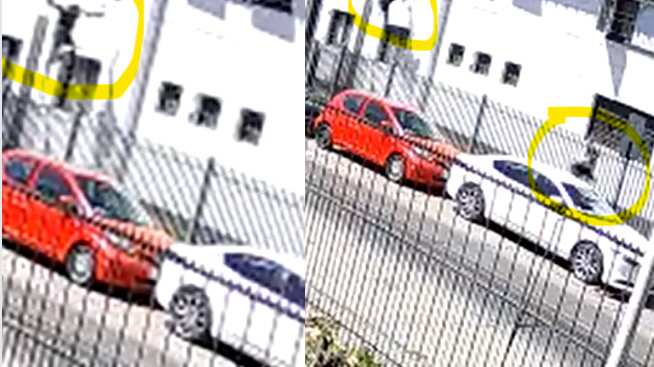 Un interno está intensamente buscado en la región de Coquimbo, luego que durante la tarde de este domingo consiguiera fugarse desde el Centro de Detención Preventiva (CDP) de la ciudad de Ovalle.
El video capturado por la cámara de seguridad de una vivienda situada al frente del recinto penal muestra el momento en que dos internos saltan de gran altura.