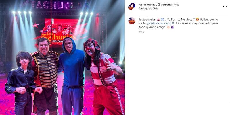 El futbolista de Colo Colo se bajó de la Roja por "problemas familiares", sin embargo, este fin de semana fue viralizada una fotografía suya visitando el Circo de Los Tachuelas.