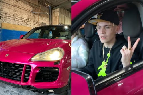 Marcianeke busca imponer moda con su Porsche: “Ahora todos van a querer andar en un rosado”
