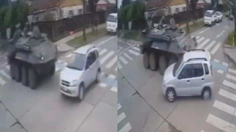 colision tanque militar