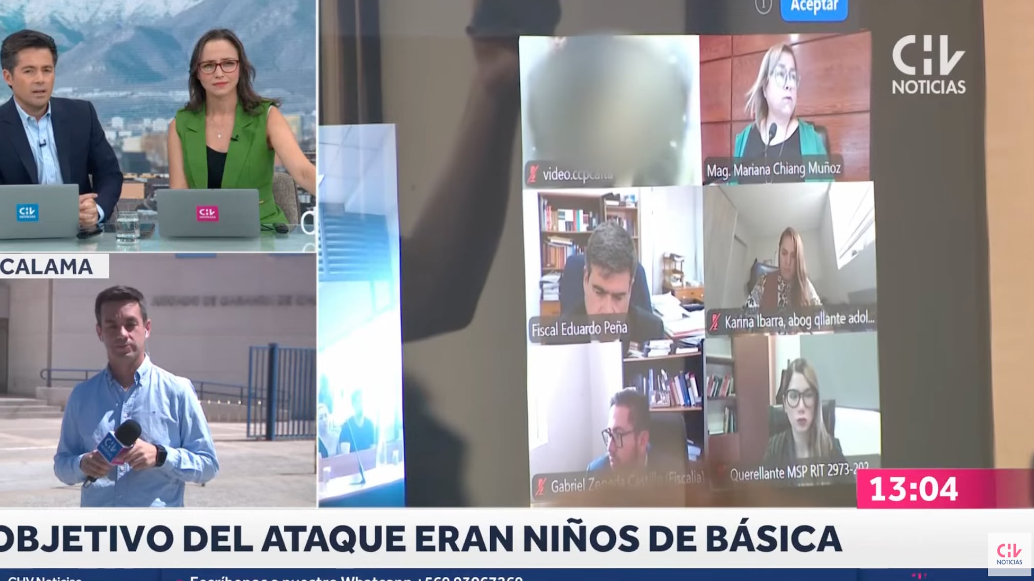 Este martes se realiza la formalización del atacante de colegio en Calama