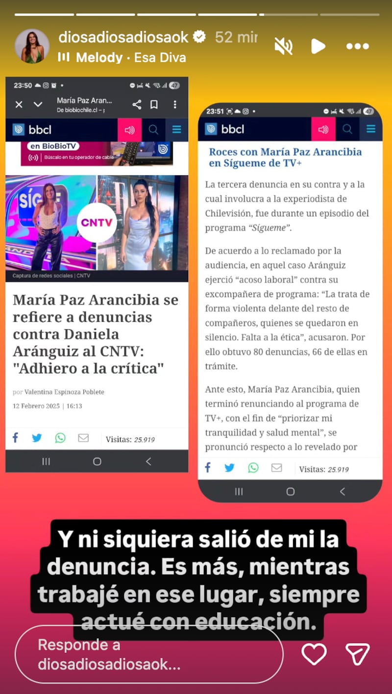 Historia de María Paz Arancibia | Fuente: Instagram @diosadiosadiosaok