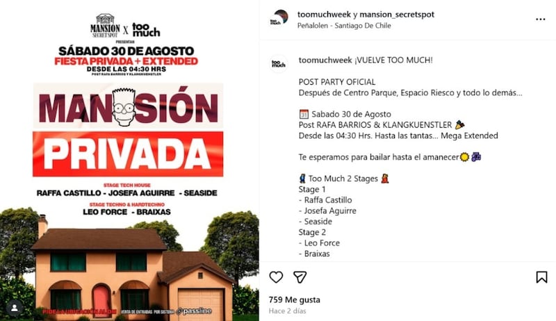 Mansión privada, fiesta ilegal Peñalolén