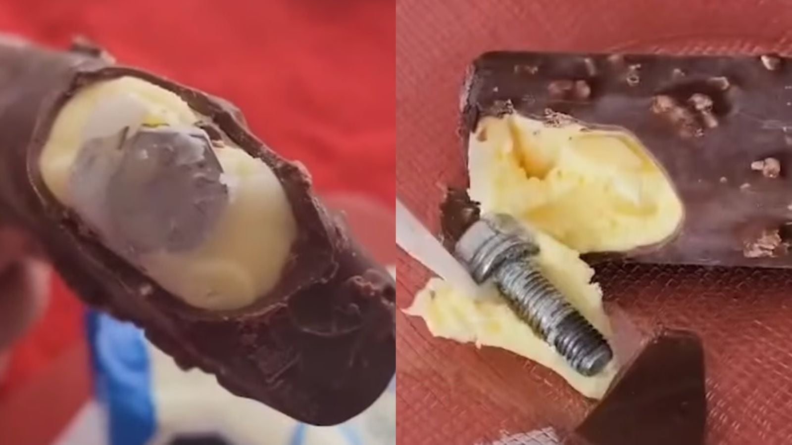 Joven encuentra tornillo en helado