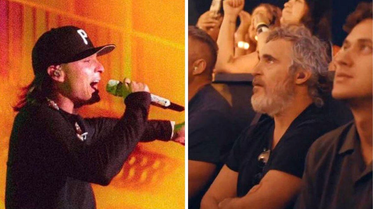 Joaquin Phoenix disfrutó del show de Peso Pluma.