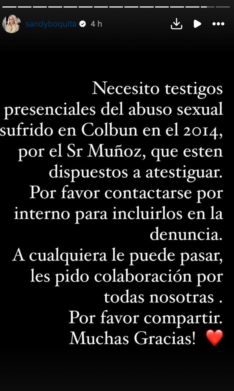 Sandy Boquita pide ayuda