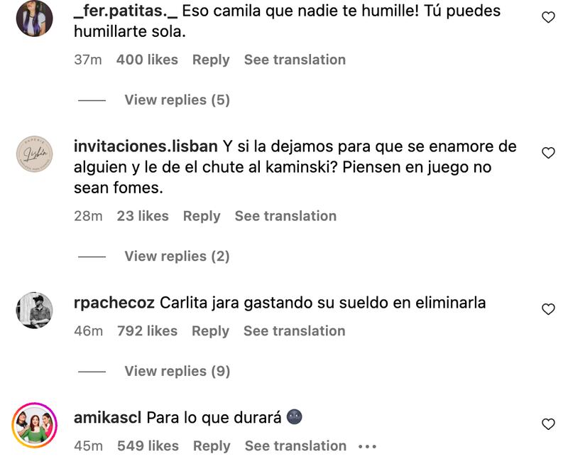 Comentarios sobre Camila Andrade tras confirmación para "Gran Hermano" | Captura: Instagram
