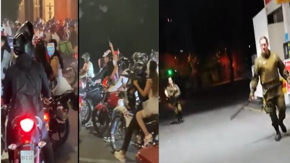 Más de un centenar de personas asistieron a un nuevo evento de carreras clandestinas, ampliamente difundido en redes sociales, pese a la vigencia de la nueva ley que las sanciona. El lugar de inicio estuvo ubicado en el Parque Los Reyes y finalizó en el sector de El Ventisquero.
Sin embargo, no todo fue alegría para los participantes, en su totalidad de nacionalidad venezolana, pues Carabineros de la 7ª Comisaria de Renca irrumpió en aquella cuestionable actividad y detuvo a siete individuos.
La detención ocurrió a eso de las 23 horas, cuando un numeroso grupo, dentro de sus vehículos, observaba en medio de alcohol, drogas y armas, cómo algunos conductores realizaban piruetas con sus automóviles y pruebas de velocidad.
"Carabineros nuevamente logró la detención de una cantidad importante de sujetos, siete individuos, todos de nacionalidad extranjera y donde solamente uno de ellos mantenía una situación migratoria regular. A raíz de esta detención, se logró identificar también la presencia de alcohol y drogas", afirmó el capitán Daniel Barrera, de la 7ª Comisaria de Renca.
El capitán explicó también que desde Carabineros continuarán con el "trabajo constante de la detección y prevención de carreras clandestinas", pues afirmó que es "una situación que pone en riesgo a los vecinos de la comuna."