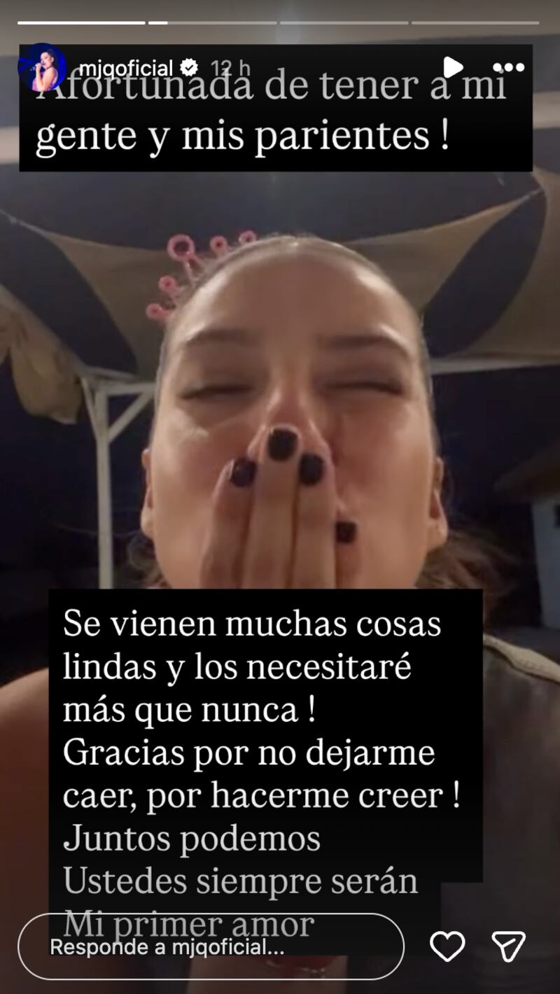 Historia de María José Quintanilla | Captura: Instagram @mjqoficial
