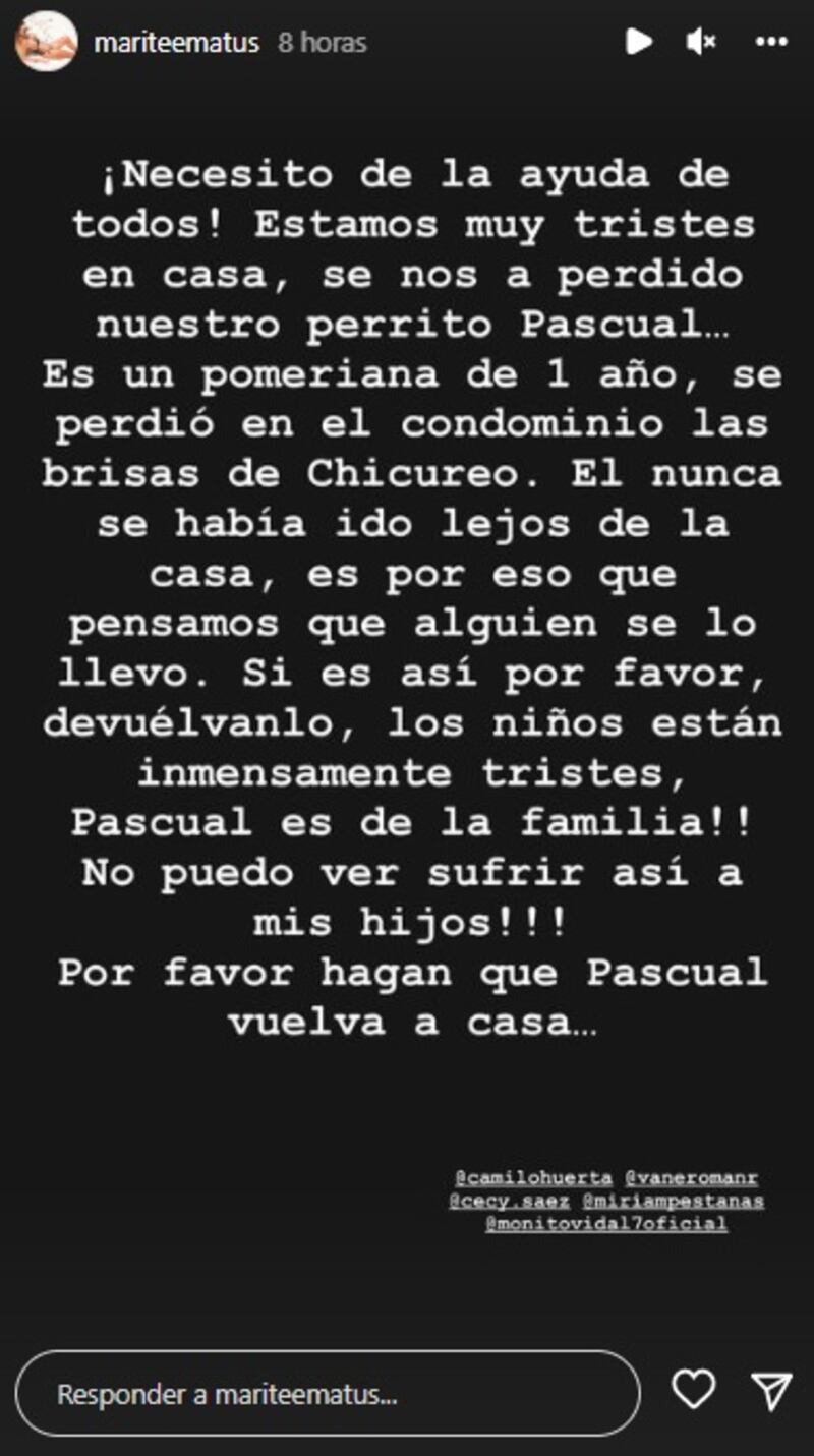 El llamado de Marité Matus.