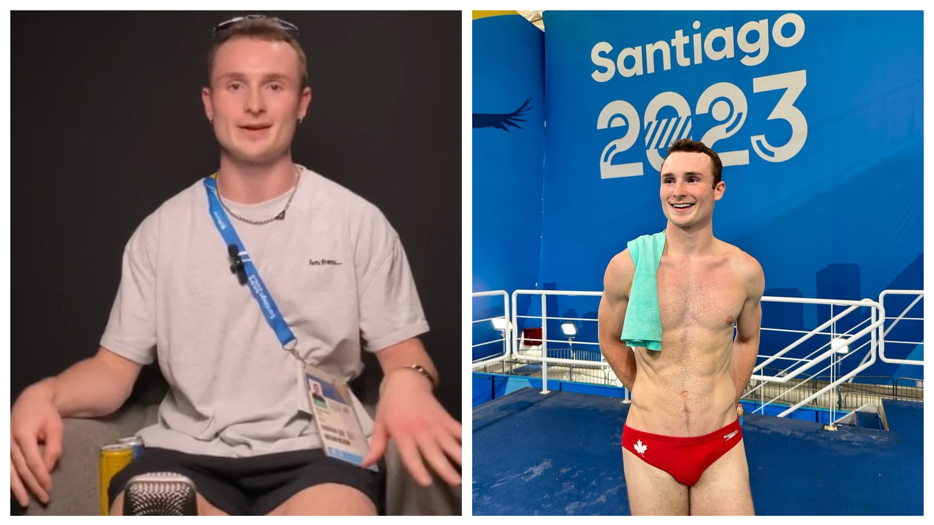 El nadador canadiense Bryden Hattie quedó encantado con el apoyo de los hinchas chilenos en los Juegos Panamericanos.