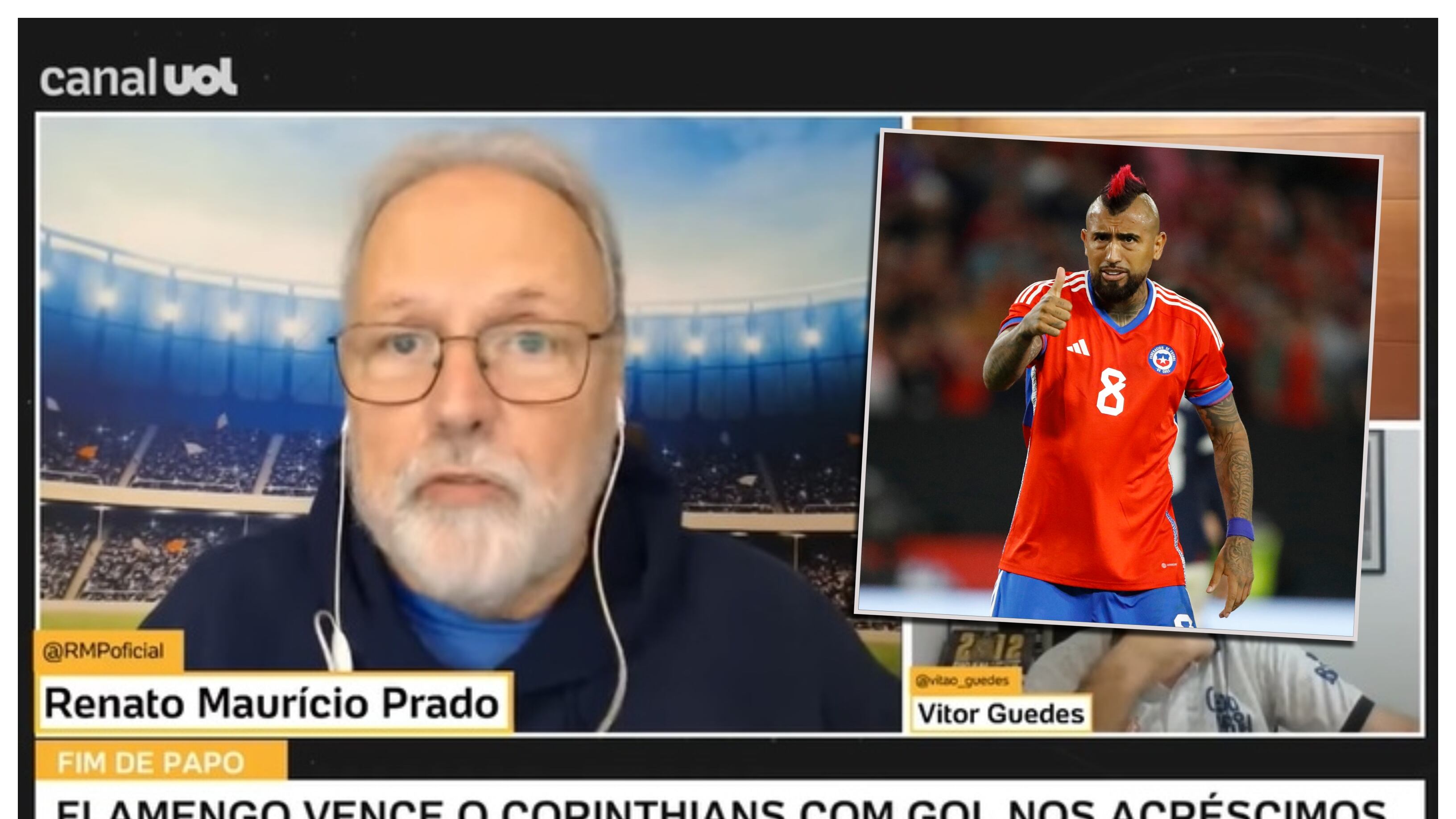 El columnista del programa "Fim de Papo" aseguró que el formado en Colo Colo es "un exfutbolista" y que el técnico Jorge Sampaoli es un "¡Burro!" por seguir dándole oportunidades de jugar al chileno.