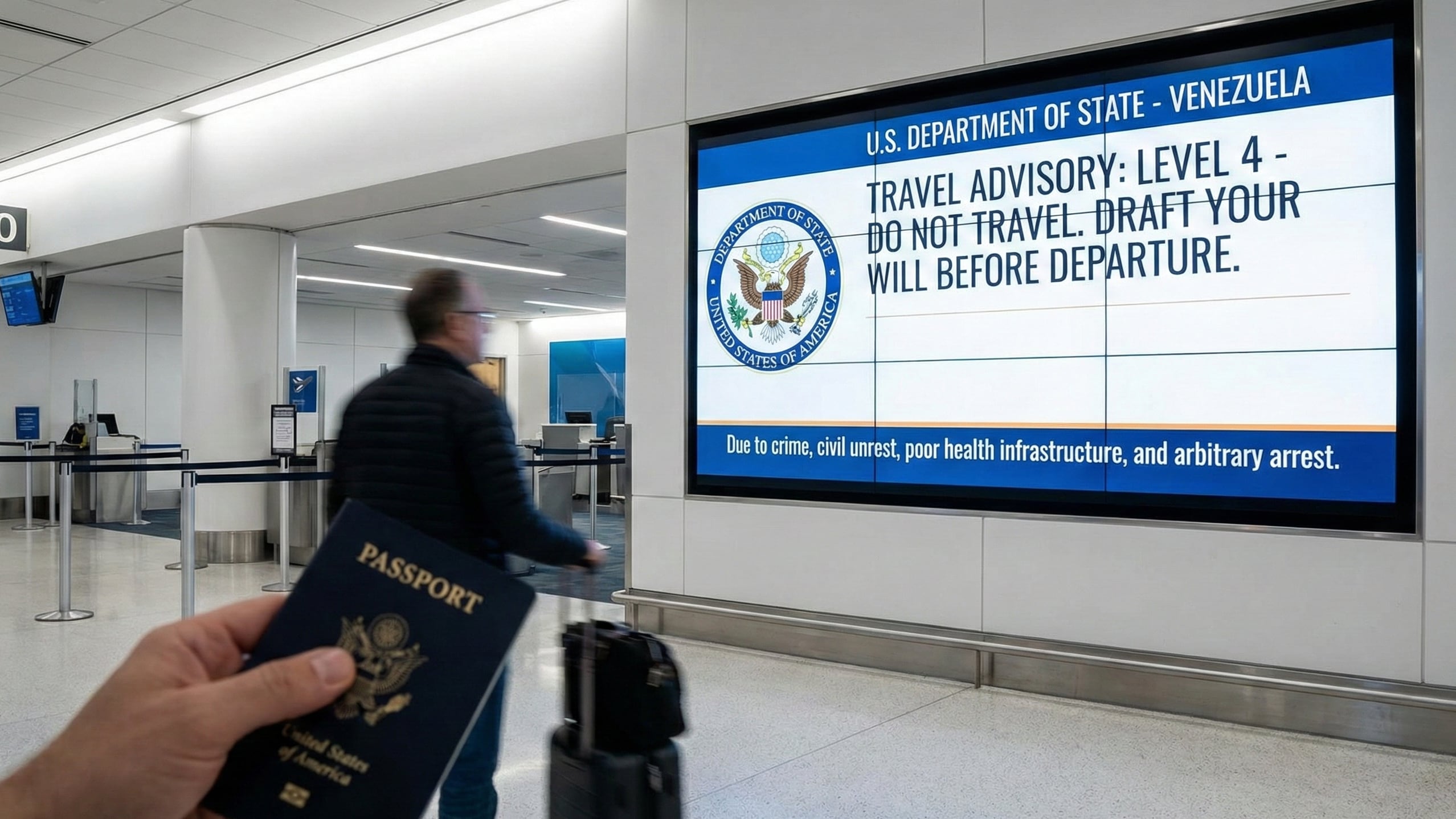 Washington insta a sus ciudadanos a salir de inmediato de Venezuela y evita vuelos directos por riesgo aéreo severo.