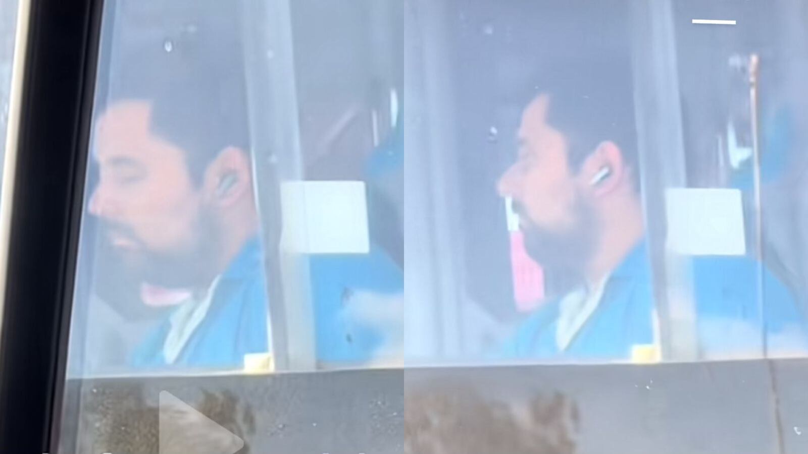 Chofer de micro durmiendo en una roja del semáforo