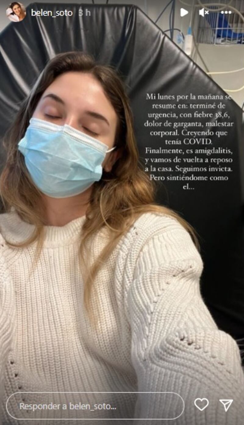 Belén Soto alertó a sus seguidores de redes sociales del percance de salud que tuvo este lunes.