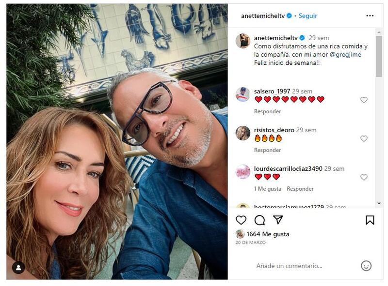 Anette Michel junto a su esposo, Gregorio Jiménez
