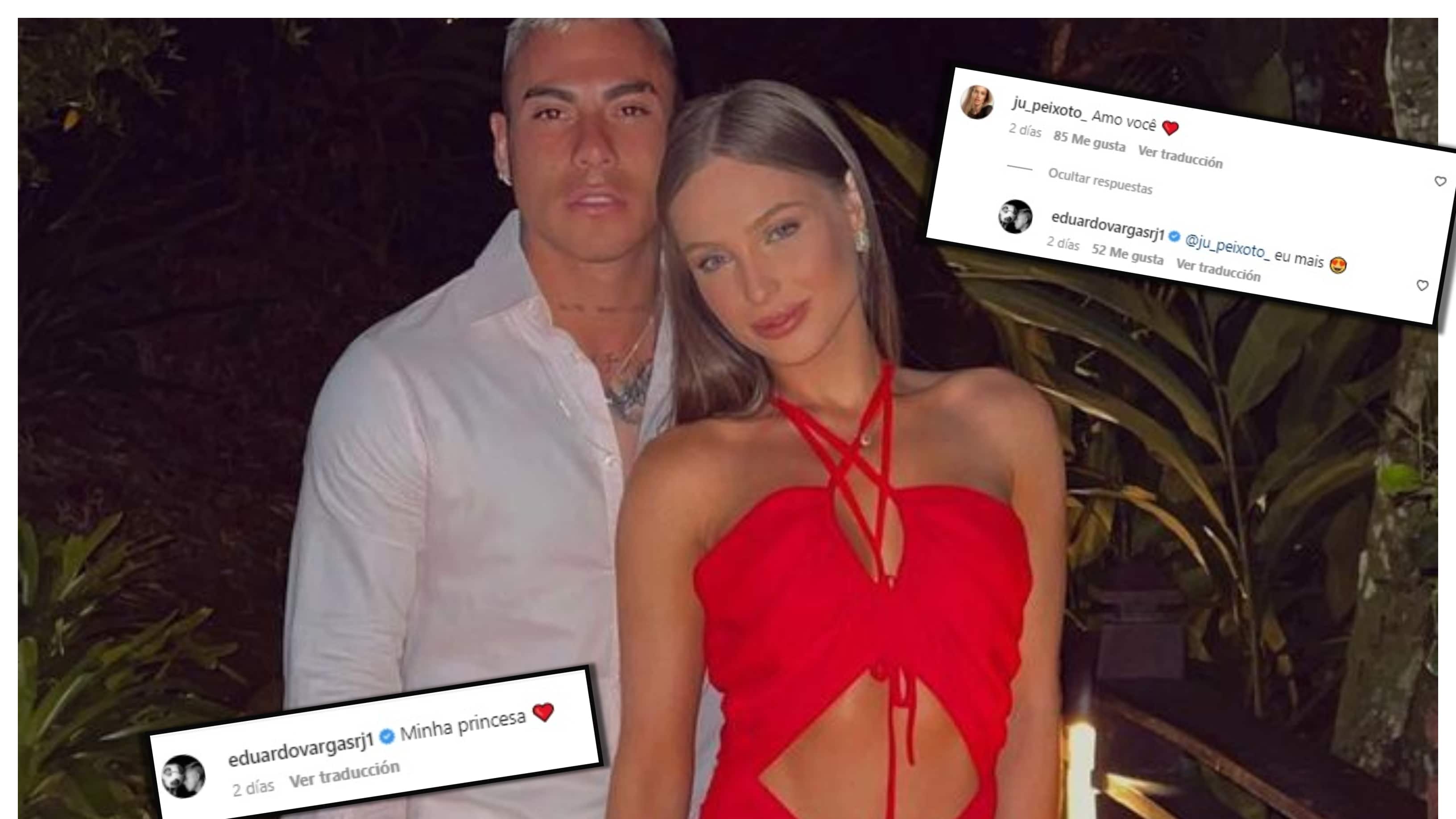 El delantero chileno Eduardo Vargas ya no oculta su amor por la brasileña Juliana Peixoto, la joven con la que mantiene una relación amoroso estos últimos meses.
