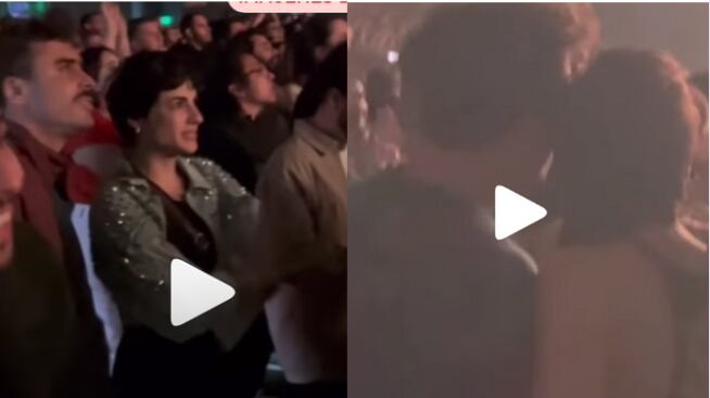 Llegaron con un grupo de amigos. Nicolás Oyarzún y Carmen Zabala confirmaron su amor en el concierto de C. Tangana.
La pareja, que ya había sido vista en otro evento musical, el pasado Primavera Sound, asistió a ver a El Madrileño con gran entusiasmo.
De hecho, en varias ocasiones, tras ubicarse casi al medio de la cancha general del Movistar Arena, se les vio bailando y cantando, muy cómplices.